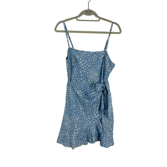Princess Polly Caesura Dress Blue Floral Wrap Skirt Size 12 NWT- Feminine Girly - Picture 2 of 11